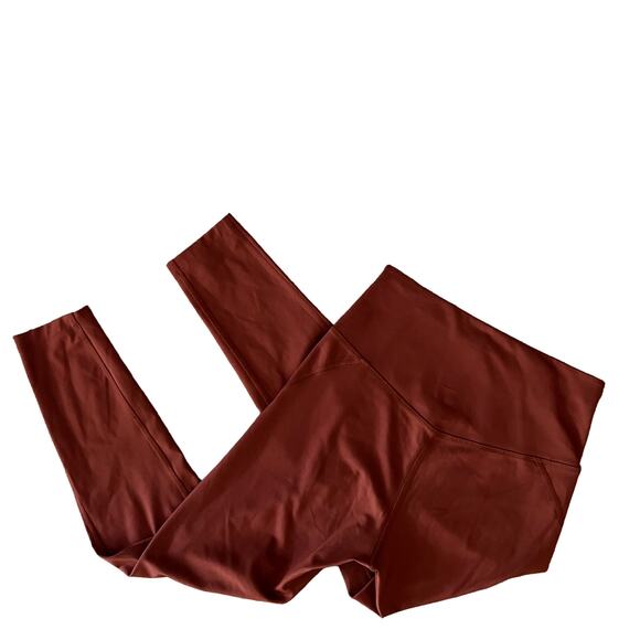 Girlfriend Collective 7/8 Compressive High Rise Legging Burnt Orange/Clay Sz Sm - Picture 3 of 5